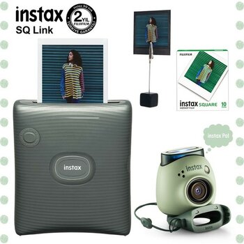 Fujifilm Instax Square Link Yeşil Akıllı Telefon Yazıcısı ve Pal Yeşil Dijital Kamera Seti