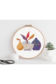 BST Etamin Kanaviçe Seti Minimal Tasarım