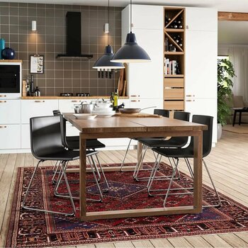 IKEA MÖRBYLÅNGA yemek masası, meşe kaplama-kahverengi, 220x100 cm, 6-8 kişilik