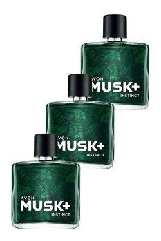 Avon Musk Instinct Erkek Parfüm Edt 75 Ml. Üçlü Set