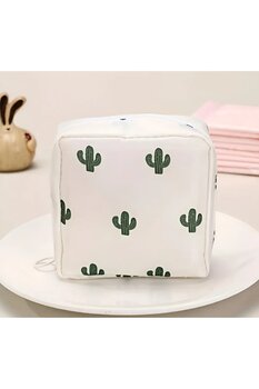 CUPPERA Çok Amaçlı Ped Çantası, Makyaj Çantası, Kozmetik Çantası, Toka Çantası