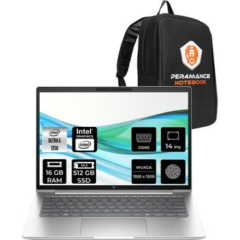 Hp Probook 440 G11 Intel Core Ultra 5 125U 16GB 512GB SSD 14" Fhd+ Fdos Taşınabilir Bilgisayar & Per4 Çanta A23MQEAPN307