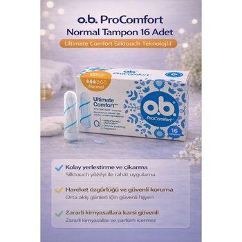 Tuba Toptaş O.b. Procomfort Normal Tampon 16LI 1 Paket Ultimate Comfort Silktouch Teknolojili