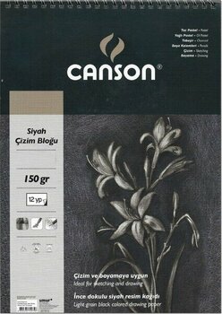 Canson Siyah Çizim Blok 35X50CM - 150GR. - 12 Yaprak - Beyaz - 1