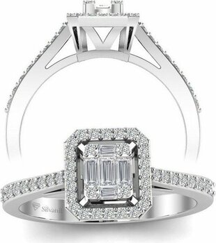 Silvanit Pırlanta Baget Pırlanta Tasarım Yüzük - 22