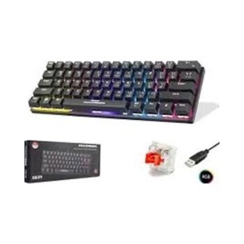 Hadron G509r Kablolu Oyuncu Mini Klavye Mekanik Red Switch Rgb Q Siyah Siyah