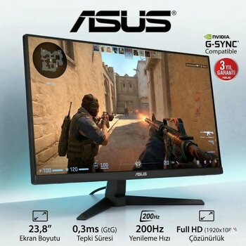 Asus 23,8" Tuf Gamıng 0.3ms 200Hz Full Hd IPS Oyuncu Monitörü VG249Q5A - 200 Hz - 23,8 inç