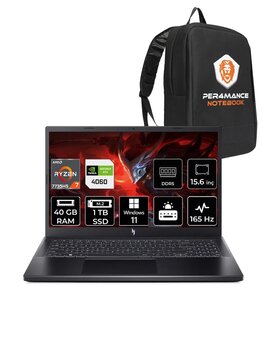 Acer Nitro V15 R7-7735hs 40gb 1tb Ssd Rtx4060/8gb 15.6'' 165hz Fhd W11p & Per4 Çanta