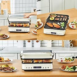 Karaca Tost, Krep Izgara Çift Taraflı Plaka Kullanımı 2000W Digital Ekran Yanmaz Yapışmaz Kolay Temizlenebilir Döküm Plakalı Izgara ve Tost Makinesi