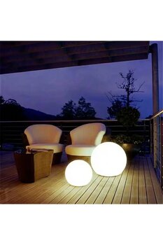 Gudli Modern 25cm Küre Zemin Lambası Uzaktan Kumandalı IP66 İç Dış Mekan Aydınlatma