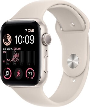 Apple Watch SE 2 GPS 44mm Yıldız Işığı Alüminyum Kasa ve Spor Kordon Akıllı Saat