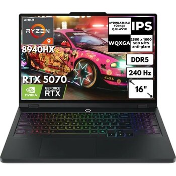 Lenovo Legion Pro 5 16ADR10 R9 8940HX 8 GB 2 Tbssd 8gb RTX5070 16" 240Hz Wqxga Windows 11 Home Gaming Laptop 83LT0046TRAT39 - 2 TB