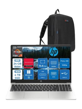 Hp 255 G10 Amd Ryzen 7 7730u 24gb 4tb Ssd Amd Radeon Grafik Windows 11 Pro 15.6" Taşınabilir Bilgisayar 9g1f9etp15 + Zetta Çanta