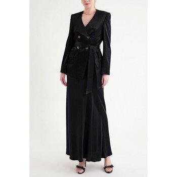 Societa Siyah Vatkalı ve kemerli ceket 61187 - 000-Siyah - L