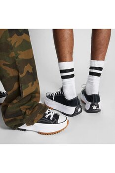 Converse Run Star Hike Canvas Platform Günlük Ayakkabı Sneaker Siyah 40 Numara