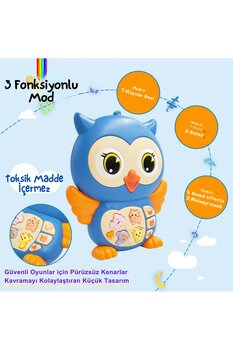 welcomein Bebekler için Oyuncak Işıklı ve Müzikli Baykuş Bebek Piyanosu