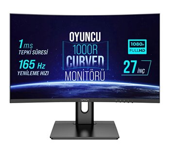 Warp Wrp27-165-b 27" 165 Hz 1 ms RGB 1000r Curved (hdmı + DP) FreeSync + G-Sync FHD Oyuncu Monitörü