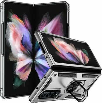 Samsung Galaxy Z Fold 3 Kılıf Yüzüklü Zırh Tank Vega Siyah Siyah
