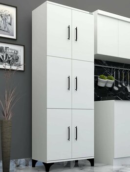 Buzkan Mobilya % 100 Mdflam 6 Kapaklı- Frenli- Çok Amaçlı Kiler, Banyo, Ayakkabılık, Balkon Dolap-