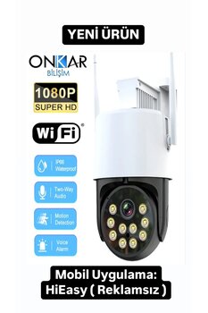 Onkar Bilişim Inox X-100 3mp Wifi Kablosuz Güvenlik Kamerası Hareketli Sesli Gece Renkli