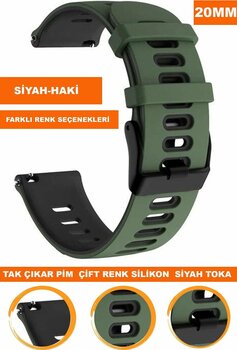 COBRA Samsung Galaxy Watch 4 5 5 Pro 6 40mm-42mm-44mm-46mm Uyumlu 20mm Silikon Saat Kordonu Kayışı A5620MM