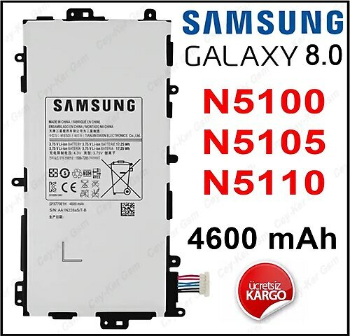 Samsung Galaxy Note 8.0 N5100 N5105 N5110 Batarya Pil