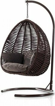 Almina Bahçe Salıncağı Hamak Tek Kişilik Makrome El Örgüsü Kahve Kapalı Askılı Tekli Salıncak - Kahverengi