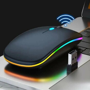 Kablosuz Bluetooth Rgb Led'li Sessiz Mouse (Fare) | Şarj Edilebilir | Ergonomik Tasarim