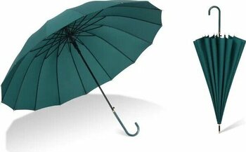 Averantis 16 Kemik Kavisli Saplı Düz Renk Uzun Saplı Beyaz Yeşil Şemsiye