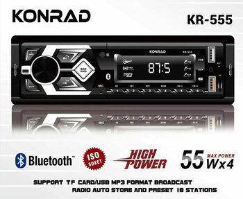 KONRAD Kr-555 4x55 Uyumlu Watt Çift Usb Sd/fm/mmc Bluetooth Oto Teyp