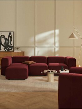 S Home Design Concept Pietro 4 Modül Modüler Kanepe Köşe Koltuk Takımı, Yönsüz Kadife Bordo