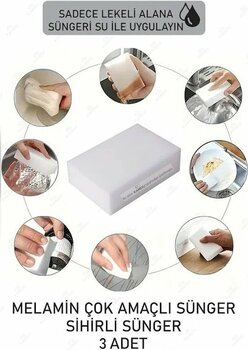 Mucit Home 3 Adet Melamin Sünger, Çizik Giderici Sünger, Duvar Temizleme Süngeri, Silgi Sünger, Sihirli Sünger