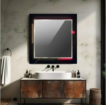 Marsilyan Dekorarif Desenli Kare 160 Renkli Duvar Aynası