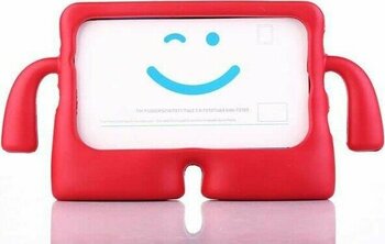 Kupa Apple iPad Mini 2021 (6.nesil) Çocuk Tablet Kılıfı Yumuşak Dokulu Standlı Silikon Tam Koruma Kılıf - Kırmızı