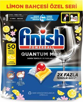 Finish Powerball Quantum Max Limon 50 Bulaşık Makinesi Tableti