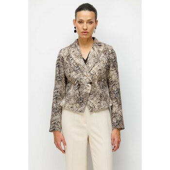 Ekol Kadın Leopar Desenli Crop Ceket 1050 Leopar - 40