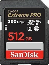 SanDisk Extreme Pro 512gb 300mb/s V90 UHS-II SDXC Hafıza Kartı