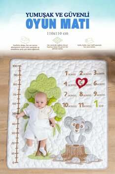 VİSCOTEX Yumuşak ve Güvenli Oyun Matı, Oyun Halısı, Kaydırmaz Taban, 110x110 cm 110 x 110 Beden