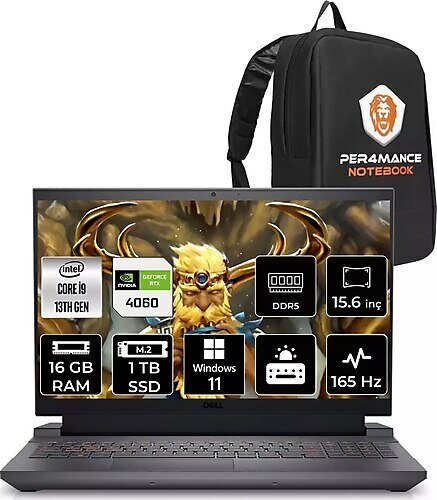 Dell G15 5530 G55302401017U 15.6 inç Intel Core i9 13900HX 16 GB 1 TB SSD NVIDIA GeForce RTX 4060 Windows 11 Professional