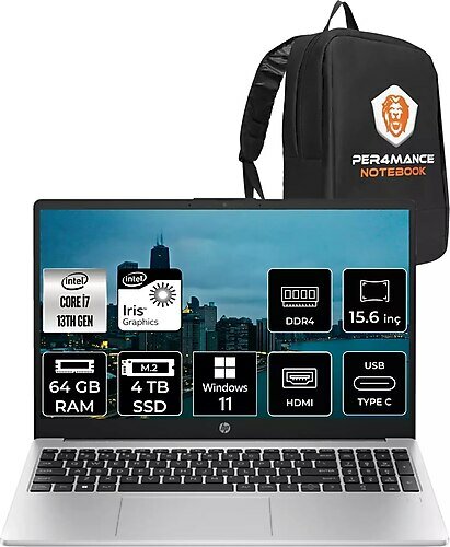 HP 250 G10 8A545EA 15.6 inç Intel Core i7 1360P 64 GB 4 TB SSD Intel Graphics Windows 11 Home