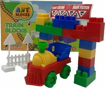 Asya Oyuncak Ant Blocks 3+ 31 Parça Oyuncak Eğitici Blok İstasyon Tren Seti