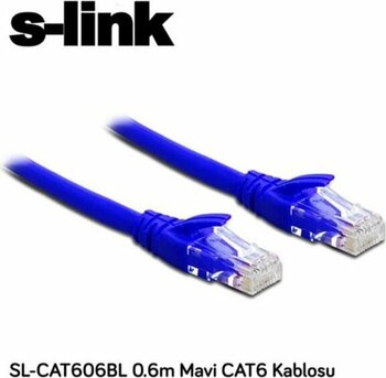 S-link Sl-cat606bl Cat6 Utp 060 Cm Mavi Patch Kablo