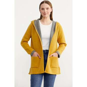 Sementa Cepli ve Kapüşonlu Yünlü Triko Ceket - Güneş - Gri - XL