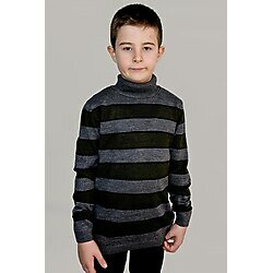 Alexandergardı Çocuk Balıkçı Yaka Şeritli Kazak C21-18749 001 haki