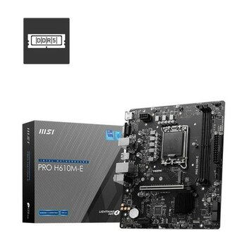 Msı Pro H610M-E Ddr5 5600MHZ 1xvga 1xhdmı 1xm.2 USB 3.2 Matx 1700P (12. / 13. ve 14. Nesil Işlemci U