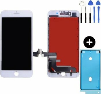 İphone 8g Plus Uyumlu Lcd Ekran Dokunmatik Beyaz + Montaj Seti Çok Renkli