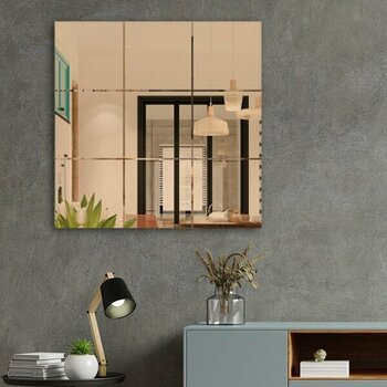 Decorita Ayna | Bronz Ayna | Kare Kanallı - Kare Ayna | 60cm x 60cm - 60 x 60 cm