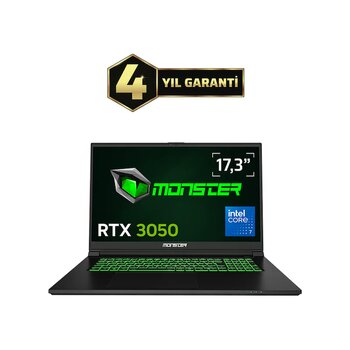 Monster Abra A7 V15.6.1 Core 7 250h 16 Gb 1 Tb Rtx3050 17.3" W11h Dizüstü Bilgisayar