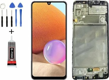 Samsung A32 A325 Çıtalı Dokunmatik Lcd Ekran Siyah