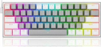 REDRAGON K617-RGB-GW Gri-Beyaz Kablolu USB Oyuncu Mekanik RGB Red Switch Işıklı Klavye